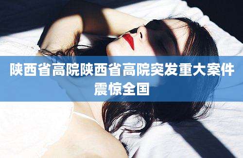 陕西省高院陕西省高院突发重大案件震惊全国