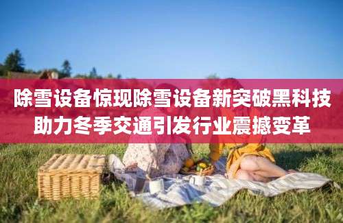 除雪设备惊现除雪设备新突破黑科技助力冬季交通引发行业震撼变革