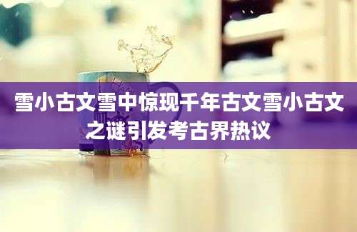 雪小古文雪中惊现千年古文雪小古文之谜引发考古界热议