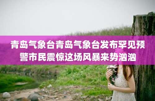 青岛气象台青岛气象台发布罕见预警市民震惊这场风暴来势汹汹