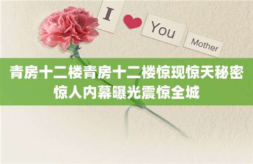 青房十二楼青房十二楼惊现惊天秘密惊人内幕曝光震惊全城