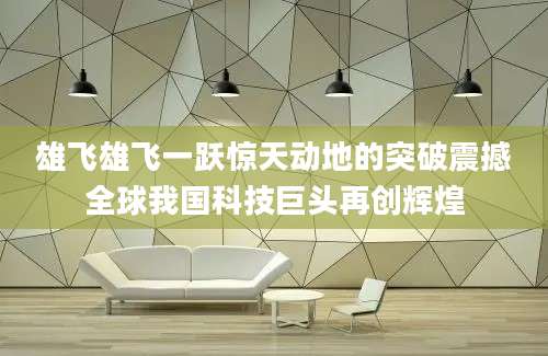 雄飞雄飞一跃惊天动地的突破震撼全球我国科技巨头再创辉煌