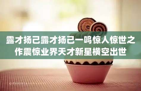 露才扬己露才扬己一鸣惊人惊世之作震惊业界天才新星横空出世