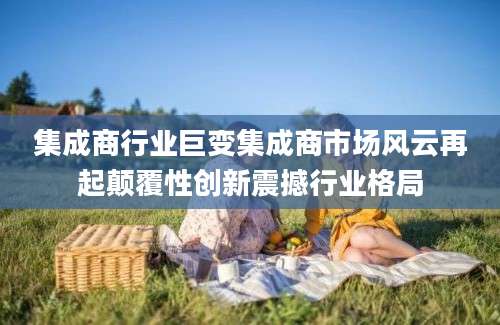 集成商行业巨变集成商市场风云再起颠覆性创新震撼行业格局