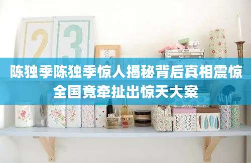 陈独季陈独季惊人揭秘背后真相震惊全国竟牵扯出惊天大案