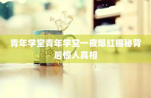 青年学堂青年学堂一夜爆红揭秘背后惊人真相