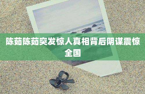 陈茹陈茹突发惊人真相背后阴谋震惊全国
