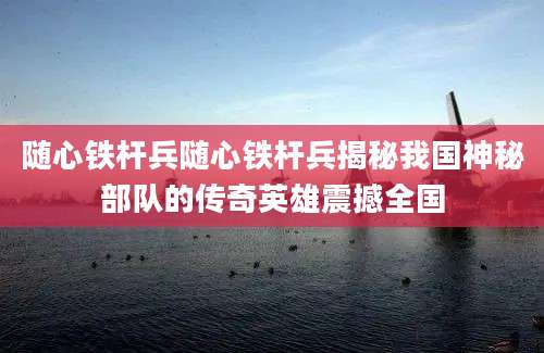 随心铁杆兵随心铁杆兵揭秘我国神秘部队的传奇英雄震撼全国