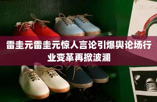雷圭元雷圭元惊人言论引爆舆论场行业变革再掀波澜