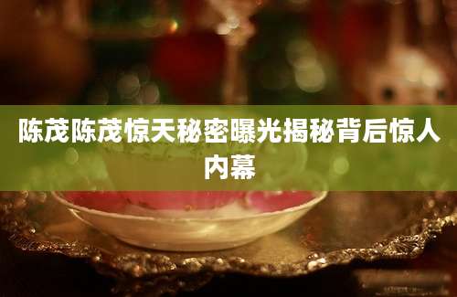 陈茂陈茂惊天秘密曝光揭秘背后惊人内幕