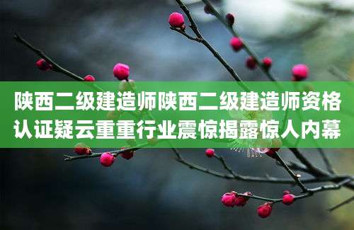 陕西二级建造师陕西二级建造师资格认证疑云重重行业震惊揭露惊人内幕