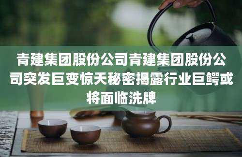 青建集团股份公司青建集团股份公司突发巨变惊天秘密揭露行业巨鳄或将面临洗牌