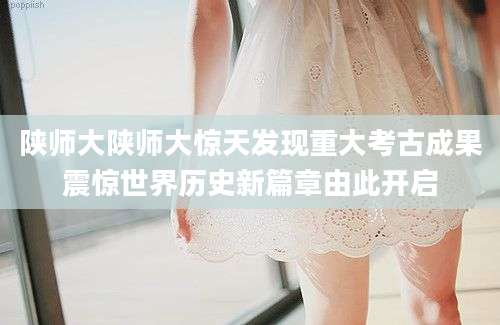 陕师大陕师大惊天发现重大考古成果震惊世界历史新篇章由此开启