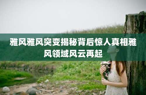 雅风雅风突变揭秘背后惊人真相雅风领域风云再起