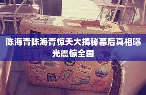 陈海青陈海青惊天大揭秘幕后真相曝光震惊全国