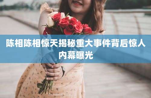 陈相陈相惊天揭秘重大事件背后惊人内幕曝光