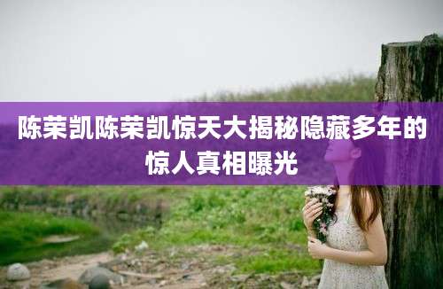 陈荣凯陈荣凯惊天大揭秘隐藏多年的惊人真相曝光