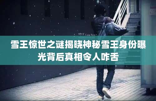 雪王惊世之谜揭晓神秘雪王身份曝光背后真相令人咋舌