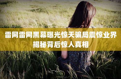 雷网雷网黑幕曝光惊天骗局震惊业界揭秘背后惊人真相