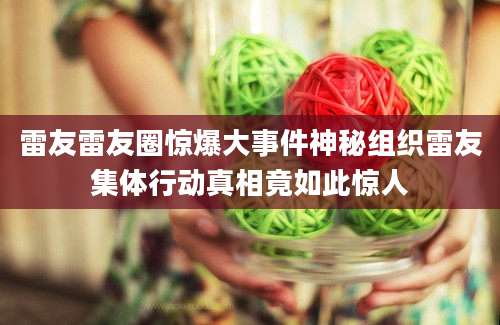雷友雷友圈惊爆大事件神秘组织雷友集体行动真相竟如此惊人