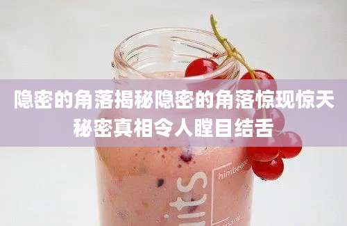 隐密的角落揭秘隐密的角落惊现惊天秘密真相令人瞠目结舌