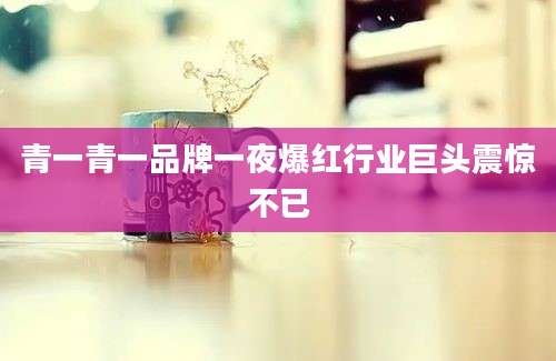 青一青一品牌一夜爆红行业巨头震惊不已