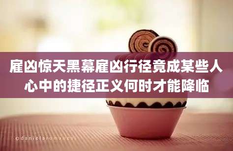 雇凶惊天黑幕雇凶行径竟成某些人心中的捷径正义何时才能降临