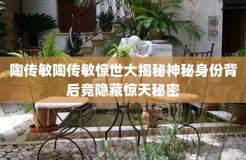 陶传敏陶传敏惊世大揭秘神秘身份背后竟隐藏惊天秘密