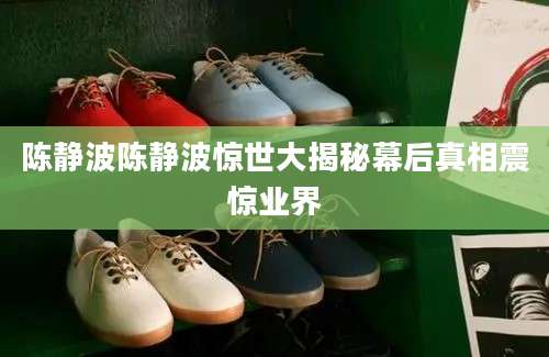 陈静波陈静波惊世大揭秘幕后真相震惊业界