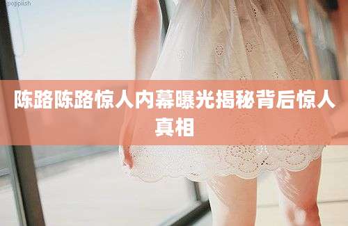 陈路陈路惊人内幕曝光揭秘背后惊人真相