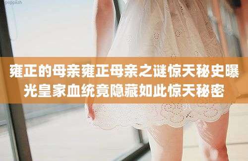 雍正的母亲雍正母亲之谜惊天秘史曝光皇家血统竟隐藏如此惊天秘密
