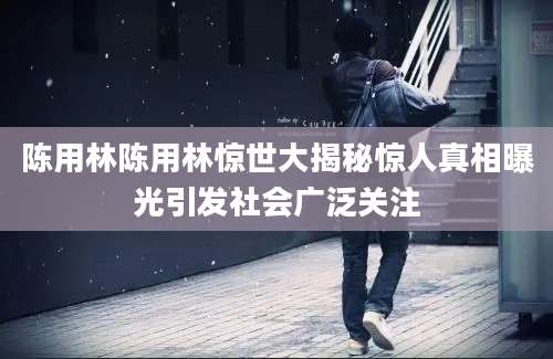 陈用林陈用林惊世大揭秘惊人真相曝光引发社会广泛关注