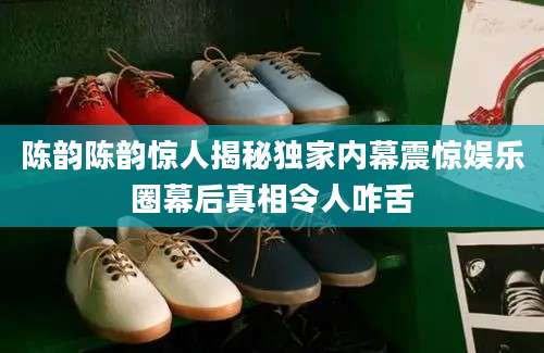 陈韵陈韵惊人揭秘独家内幕震惊娱乐圈幕后真相令人咋舌