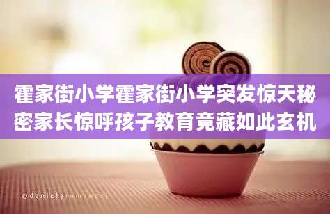 霍家街小学霍家街小学突发惊天秘密家长惊呼孩子教育竟藏如此玄机