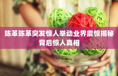 陈革陈革突发惊人举动业界震惊揭秘背后惊人真相