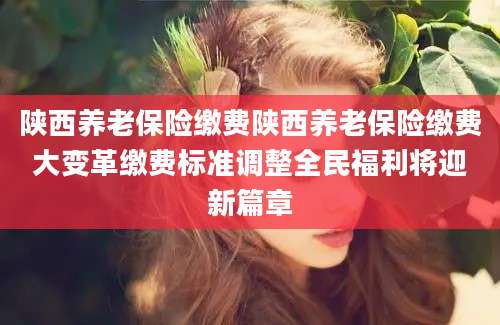 陕西养老保险缴费陕西养老保险缴费大变革缴费标准调整全民福利将迎新篇章