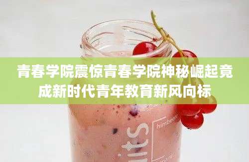 青春学院震惊青春学院神秘崛起竟成新时代青年教育新风向标
