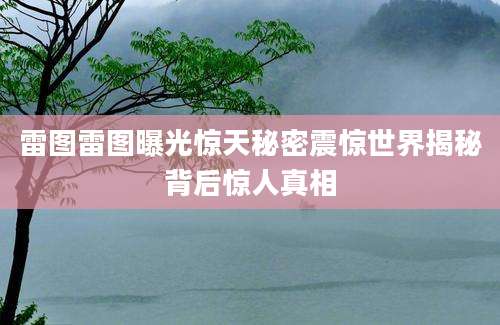 雷图雷图曝光惊天秘密震惊世界揭秘背后惊人真相