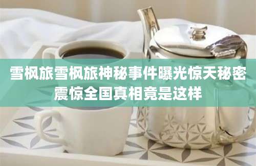 雪枫旅雪枫旅神秘事件曝光惊天秘密震惊全国真相竟是这样