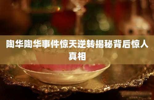 陶华陶华事件惊天逆转揭秘背后惊人真相