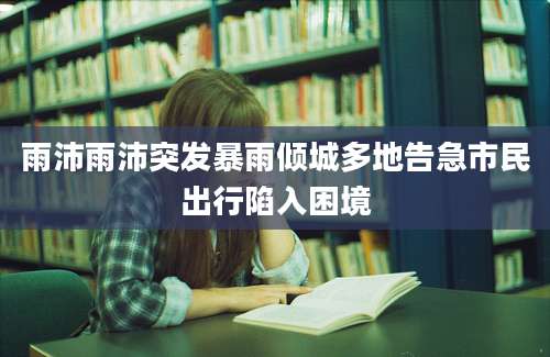 雨沛雨沛突发暴雨倾城多地告急市民出行陷入困境
