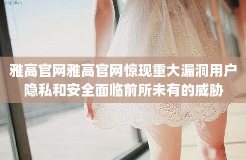 雅高官网雅高官网惊现重大漏洞用户隐私和安全面临前所未有的威胁